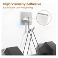 thumbnail image 3 of NIFFGAFF 6 Pack Silver Self Adhesive Hooks, Heavy Duty, Stick On Wall and Door Hooks, 3 of 7