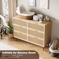 thumbnail image 4 of Qinaqin Natural Rattan 6 Cajón cm de Profundidadresser con Metálico Alturaandles y Almacenamiento Compartments para Dormitorio Living Sala, 4 of 7