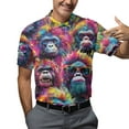 thumbnail image 5 of Polo Bigfoot Neon Hawaiian Shirts For Men Vacation Aloha Mens Polo Shirts Short Sleeve Shirts Print Funny Golf Polo Shirts for Men, 5 of 7