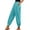 05# Turquoise, variant on Women Linen Pants Summer Casual Gaucho Pants Drawstring Elastic Waist Wide Leg Slacks Loose Fitting Beach Attire White L