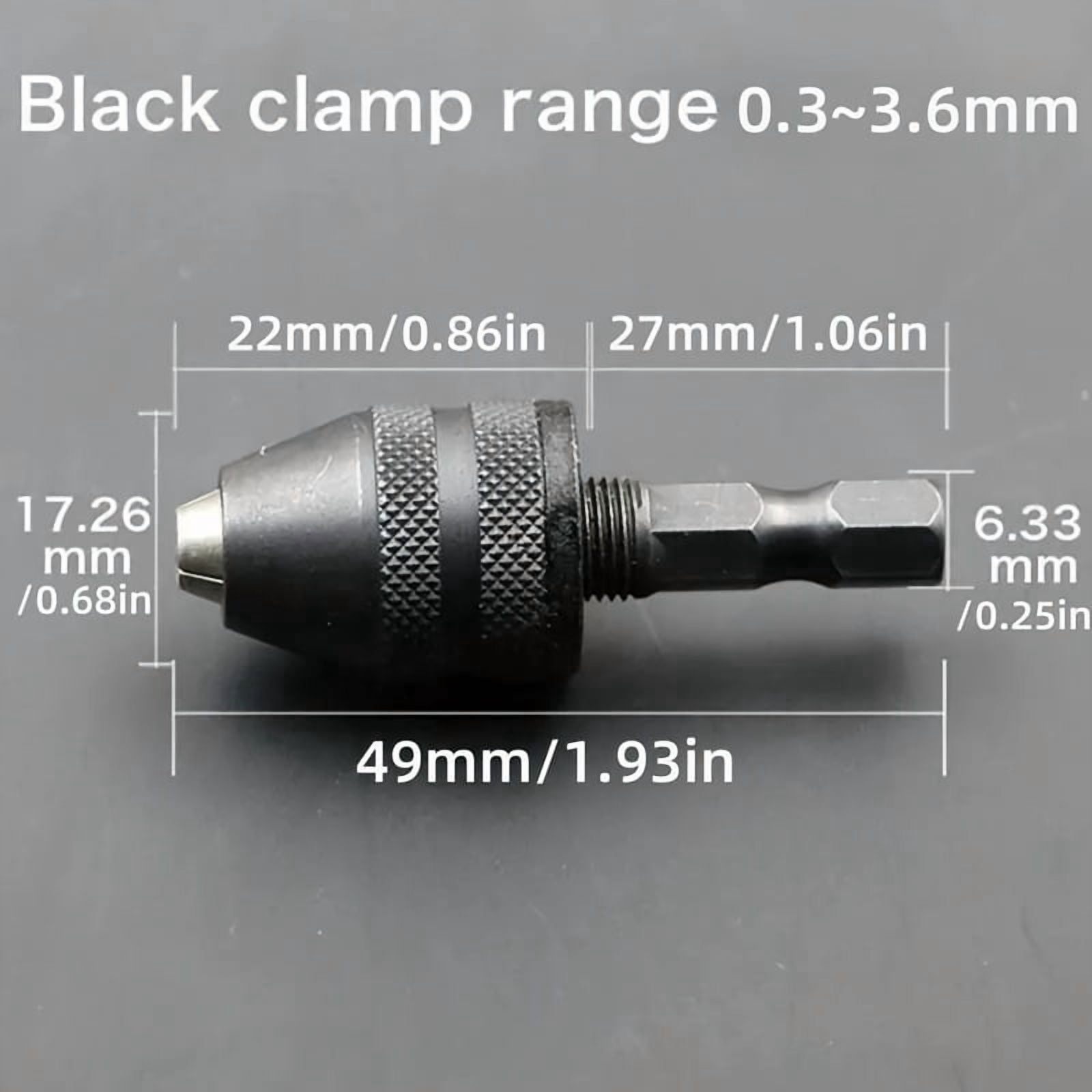2pcs Keyless Drill Chuck Screwdriver Impact Driver Adapter 1/ 4inch Hex Shank Drill Bit Arrow Tool Quick Change Converter Adapter