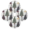 thumbnail image 5 of WOBOGO Christmas Trees on Black Lines Pattern Round Placemats Set of 1 Heat Resistant Washable Kitchen Table Decorations 15.4in, 5 of 7