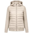 thumbnail image 6 of Luvrsol Winter Coats for Women Hooded Quilted Puffer Jacket Full Zip Warm Coat Outerwear, Beige S-2XL, 6 of 7