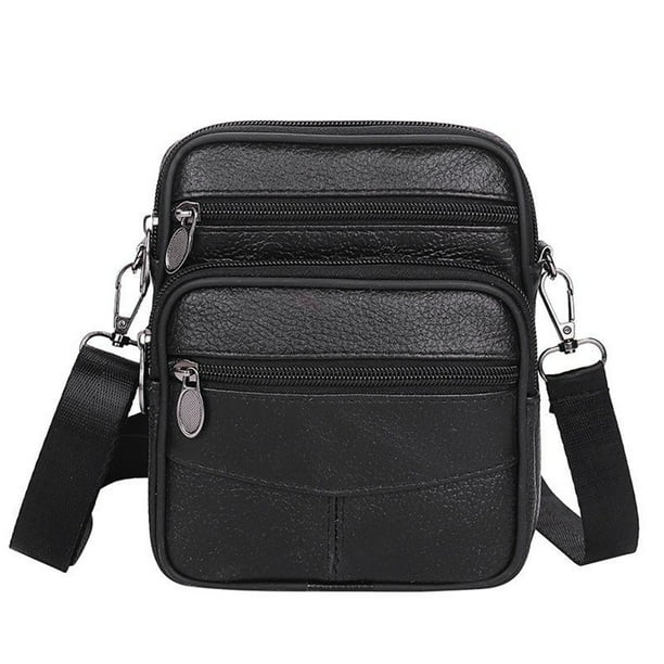 Bolsos Cruzados Bolso multifuncional para hombre con cinturón, bolso cruzado de piel de vaca para el trabajo (negro) Tmvgtek Para Estrenar