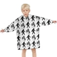 thumbnail image 3 of White Bigfoot and Tree Pattern Blanket Hoodies for Kids 6-13YR Oversize Wearable Blanket Hoodies for Boys Girls Teens, 3 of 7