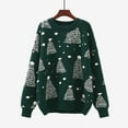 thumbnail image 4 of Lovskoo Merry Christmas Sweaters for Women 2023 Trendy Long Sleeve Pullove Round-Neck Casual Sweater Tops Green, 4 of 7