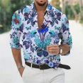 thumbnail image 1 of Camisa con estampado de animales y plantas para hombre nueva, estilo retro, para exteriores, con botones de calle, manga larga, ropa de calle social a la moda, diseñadores, 1 of 6