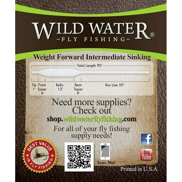 Wild Water Fly Fishing Weight Forward 5 Weight Clear Fly Line 