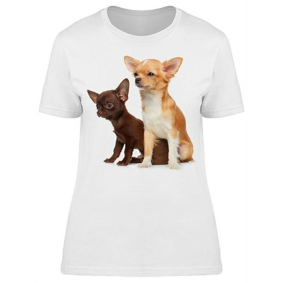 Cute Chihuahuas Looking Away T-Shirt Women -Image by Shutterstock, Female x-Large