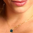 thumbnail image 4 of Clara Pucci 18K Yellow Solid Hypoallergenic Gold 2Ct Natural London Blue Topaz Princess Cut Solitaire Designer Necklace Pendant For December, 4 of 6