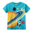 thumbnail image 5 of HILEELANG Little Boys' Short Sleeve Tees Cotton Casual Shark Spaceship Graphic Crewneck Summer Top T-Shirts Yellow Blue 3 Packs Sets 6Years, 5 of 5