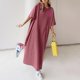 thumbnail image 1 of WILLBEST Vestidos con Curvas para Mujer, Vestido Largo Holgado Informal de Verano con Estampado de Manga Corta para Mujer Grande​​, 1 of 3