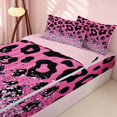 thumbnail image 2 of Homewish Pink Cheetah Print Zipper Queen Comforter Set with Fitted Sheet and 2 Pillowcases for Girls, Princess Glitters Printed Zipper Bedding Set, 2 of 7
