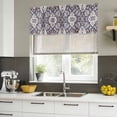 thumbnail image 5 of Purple Boho Valances for Windows, Decorative Rod Pocket Window Valance Curtains, Farmhouse Vintage Ethnic Flowers Pattern Short Curtain Drapes for Kitchen/Living Room, 2 Panels, 42" W x 12" L, 5 of 8