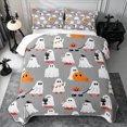 thumbnail image 2 of Erosebridal Ghost Party Twin Quilt Set 2 Pieces,Cute Halloween Twin Coverlet Set,Grey,1 Bedspread and 1 Pillowcase, 2 of 7