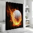 thumbnail image 6 of Golf Ball Bathroom Shower Curtains with 12 Hooks Polyester Waterproof Shower Curtain for Stalls and Bathtubs Sport Modern Glowing Burning Classic Art Decorative Bathroom Privacy Curtain 72x72 Inches, 6 of 9