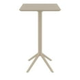 thumbnail image 3 of Sky Table de Bar Carré Pliant de 24 Pouces, Fini Taupe, 3 of 8
