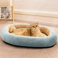 thumbnail image 6 of Green Winter Warm Cat Bed With Thick Padding, Washable Round Pet Bed For Dogs - Green, 6 of 6