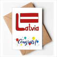thumbnail image 1 of Latvia National Flag Red Pattern Wedding Cards Congratulations Greeting Envelopes, 1 of 3