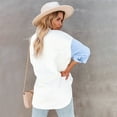 thumbnail image 4 of Powerdelux Womens Corduroy Shirts Color Block Casual Long Sleeve Button Down Blouses Tops, 4 of 4