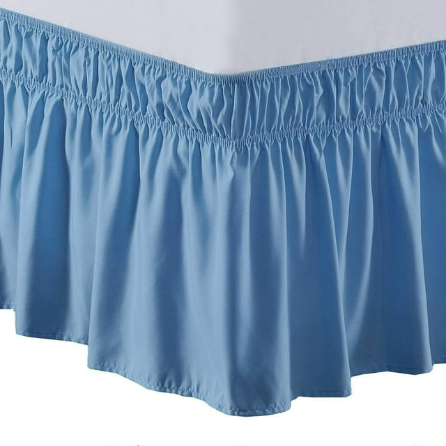 CNKOO Ruffled Grey King Size Bed Skirt Dust Ruffle for King Bed with 15” Drop Soft and Solid Microfiber Classic Style California King Silver Gray Bedskirts