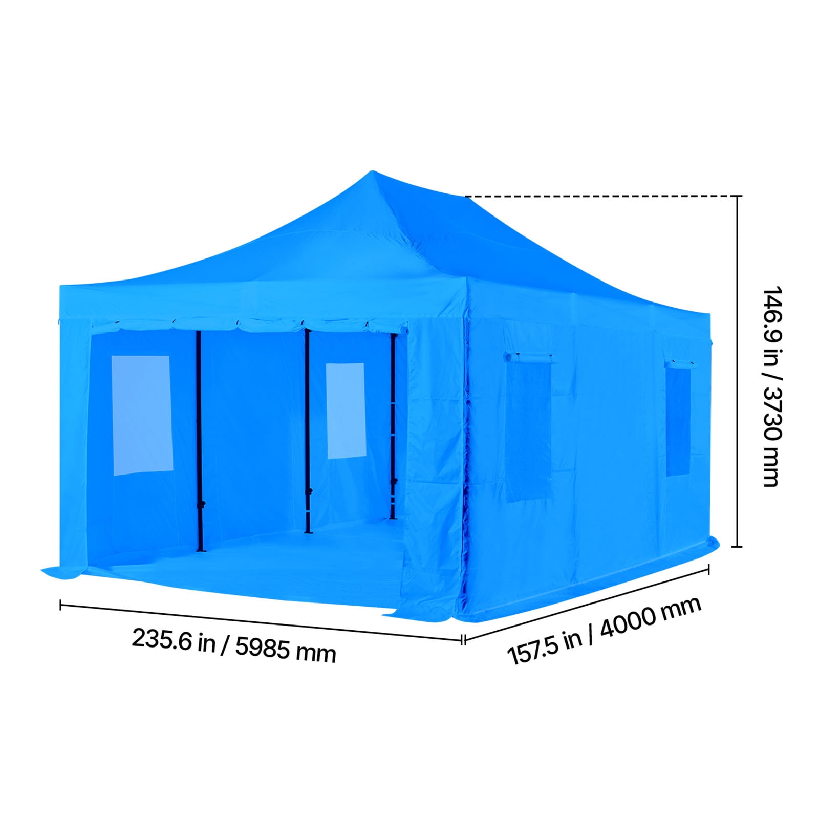 KFFKFF Portable Paint Booth Tent, 231.1 x 156.7 x 70.08 inch Spray Tent with Waterproof Material, Foldable Frame, and 4 Mesh Side Windows for Painting Auto Parts, Furniture, and Cars