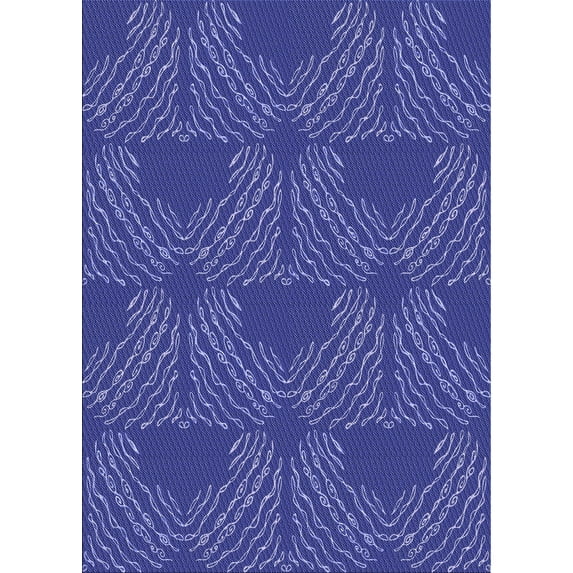Ahgly Company Machine Washable Indoor Rectangle Transitional Cobalt Blue Area Rugs, 2' x 4'