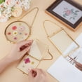 thumbnail image 3 of 3 Styles Pressed Flowers Glass Frames Brass Hanging Picture Frame Gold Double Glass Frame for Pressed Flowers with Chain for Dried Flowers Photo Poster Wall Decor-Rectangle Square Flat Round, 3 of 6