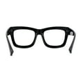 thumbnail image 4 of Womens Thick Plastic Horn Rim Retro Oversize Sunglasses Black Clear, 4 of 4