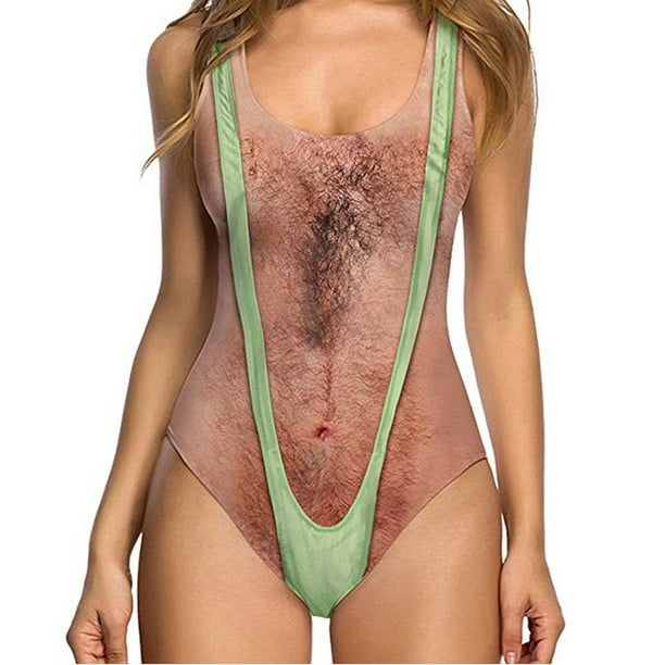 Wolfast Tummy Control Swimsuits for Women Women Sexy High Cut One Piece  Swimsuit Funny Bathing Suit Monokini Swimwear M