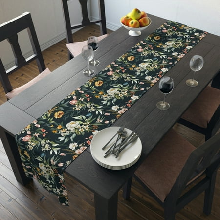 

Black Vintage Floral Table Runner (Cotton Poly)