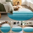 thumbnail image 6 of Teal White Gradient Round Area&nbsp;Rug 3ft Abstract Ombre Texture Modern Art Non-Slip&nbsp;Washable Circle Rugs Soft Felt Indoor Floor Mat for Bedroom Kitchen Living Room Bathroom, 6 of 9