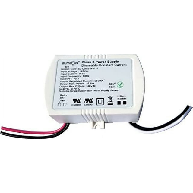 Transformateur à Courant Constant Dimmable 350mA 16.8W DC LED Pilote Approuvé UL