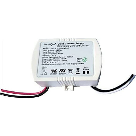 Transformateur à Courant Constant Dimmable 350mA 16.8W DC LED Pilote Approuvé UL