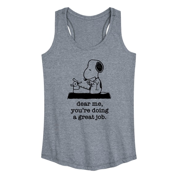 Peanuts - Dear Me Doing Great Job - Women's Racerback Tank Top