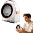 thumbnail image 3 of Bladeless Mini Desk Fan, Adjustable Angle Personal Table Cooling Fan, USB Powered Circulation Fan, LED Ambient Light Desktop Fan, Small Air Cooler, Compact Transparent Frame Tabletop Fan, 3 of 6