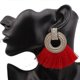 thumbnail image 1 of Bohemian Big Gold Color Earrings For Women Tassel Statement Earrings--Pink|Model code6600 Pink, 1 of 2