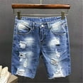thumbnail image 3 of Women Fitness Shorts 2022 New Women Low Waisted Washed Solid Short Mini Jeans Denim Pants Shorts, 3 of 5