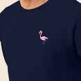 thumbnail image 5 of Dalix Flamingo Embroidered Fleece Crewneck Long Sleeve Sweatshirt Mens in Navy Blue L Large, 5 of 5