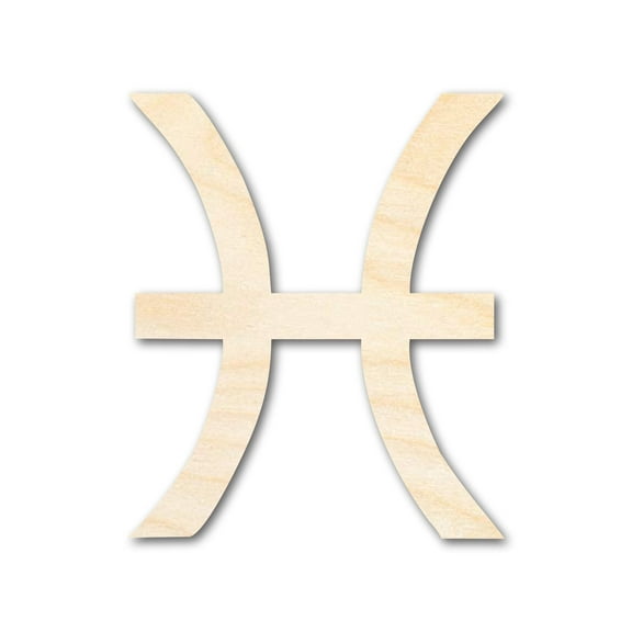 Unfinished Wood Pisces Sign Shape - Zodiac Craft - up to 46" 4" / 1/8"