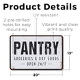 thumbnail image 2 of Pantry Open 24 7 Personalized 13 Inch x 20 Inch Novelty Plastic Sign Snacks Never Sleep Durable Weatherproof UV Protected Perfect for Kitchens Pantries Break Rooms Fun Gift for Families, 2 of 6