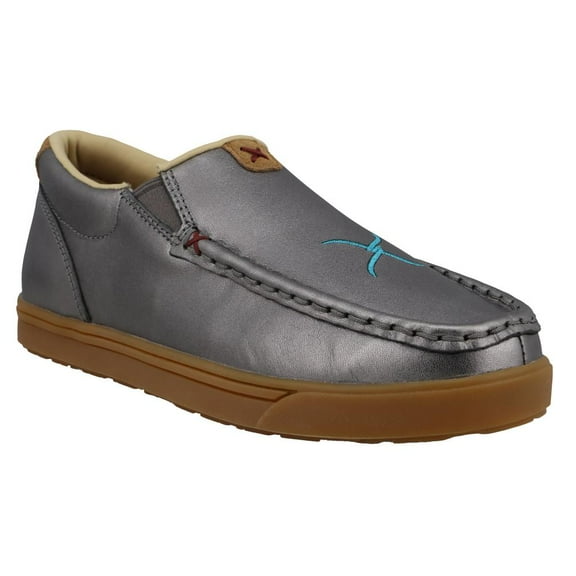 Twisted X Boots Boys YCA0016 Twisted X Cook Children's Gun Metal Slip-On Kicks 1 M Grey