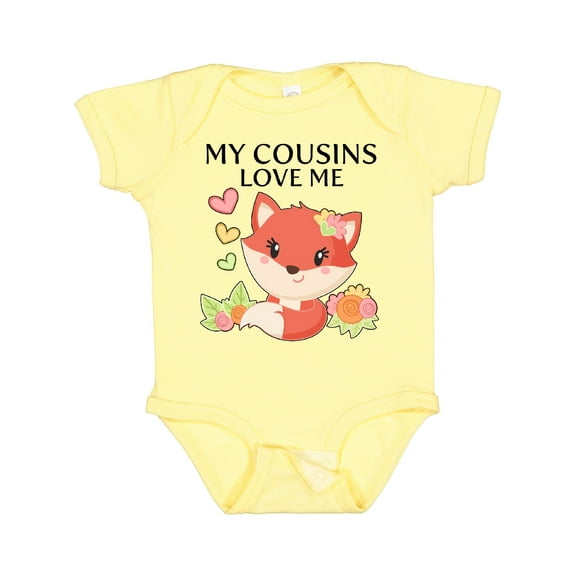 Inktastic My Cousins Love Me- Little Fox Boys or Girls Baby Bodysuit