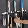 thumbnail image 2 of maskred Broom Self-adhesive Holder Wall Mount Mops Hanger Organizer Space-saving Black, 2 of 6