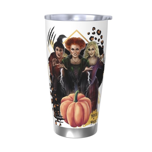 Vaso Pocus Hocus de 20 oz, taza de viaje para café con aislamiento al vacío de acero inoxidable, taza de café, taza de viaje con tapa, taza térmica para exteriores