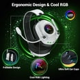 thumbnail image 6 of Wireless Gaming Headset, 2.4GHz Bluetooth Gaming Headphones with Noise Canceling Mic,3D Surround,60H Playtime for PS5 PS4 PC Switch Mac, White, 6 of 9