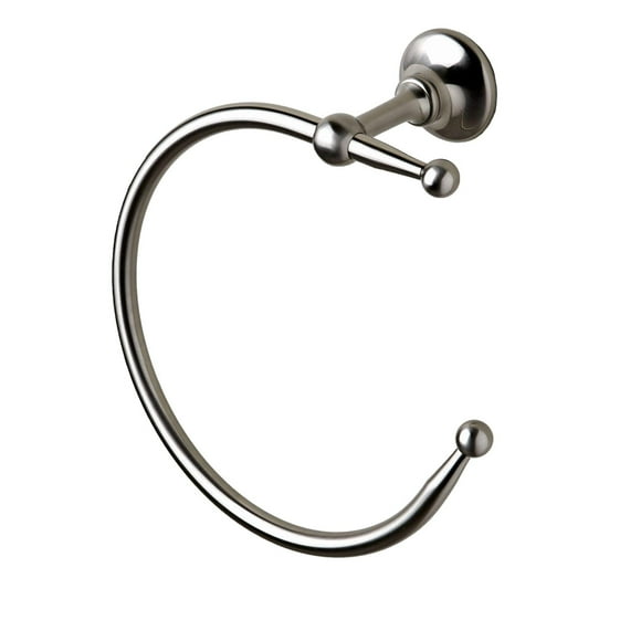 Century Anneau Porte-Serviettes 100 % Fait Main en Italie 81620-15 Ravello pour Salle de Bain de Luxe sur Mesure, Salle d'Eau, Décoration Intérieure, Laiton Massif Premium, Plus 4 Boutons Gratuits 20304-15 (30$), Nickel Satiné