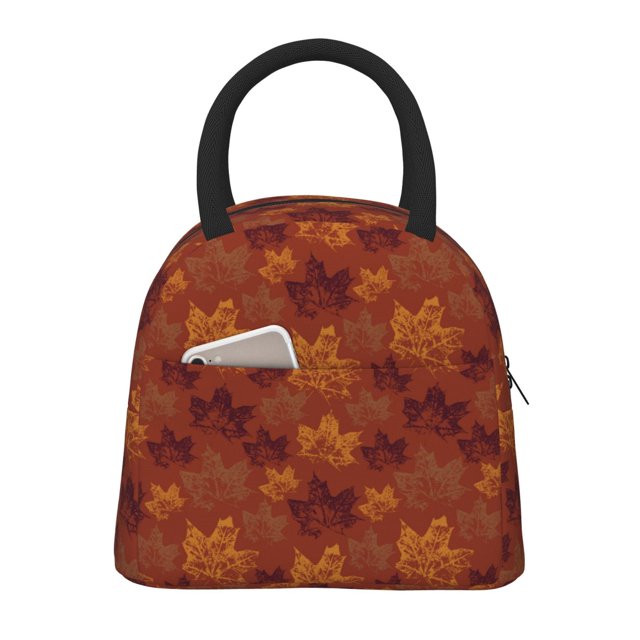 Lukts fall Maple Print Portable Lunch Bag, Lunch Bag Picnic Bag - Waterproof, Heat-insulating and Cold-insulating, Suitable for School, Work
