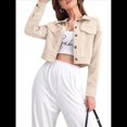 thumbnail image 1 of Chaqueta Informal Retro de Larga con Solapa y Botones de para Mujer Albaricoque M, 1 of 8