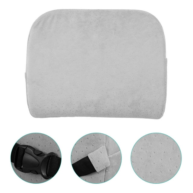 Minkissy 1Set Grey Oval Memory Cotton Ergonomic Support Back Cushion for Bed Use